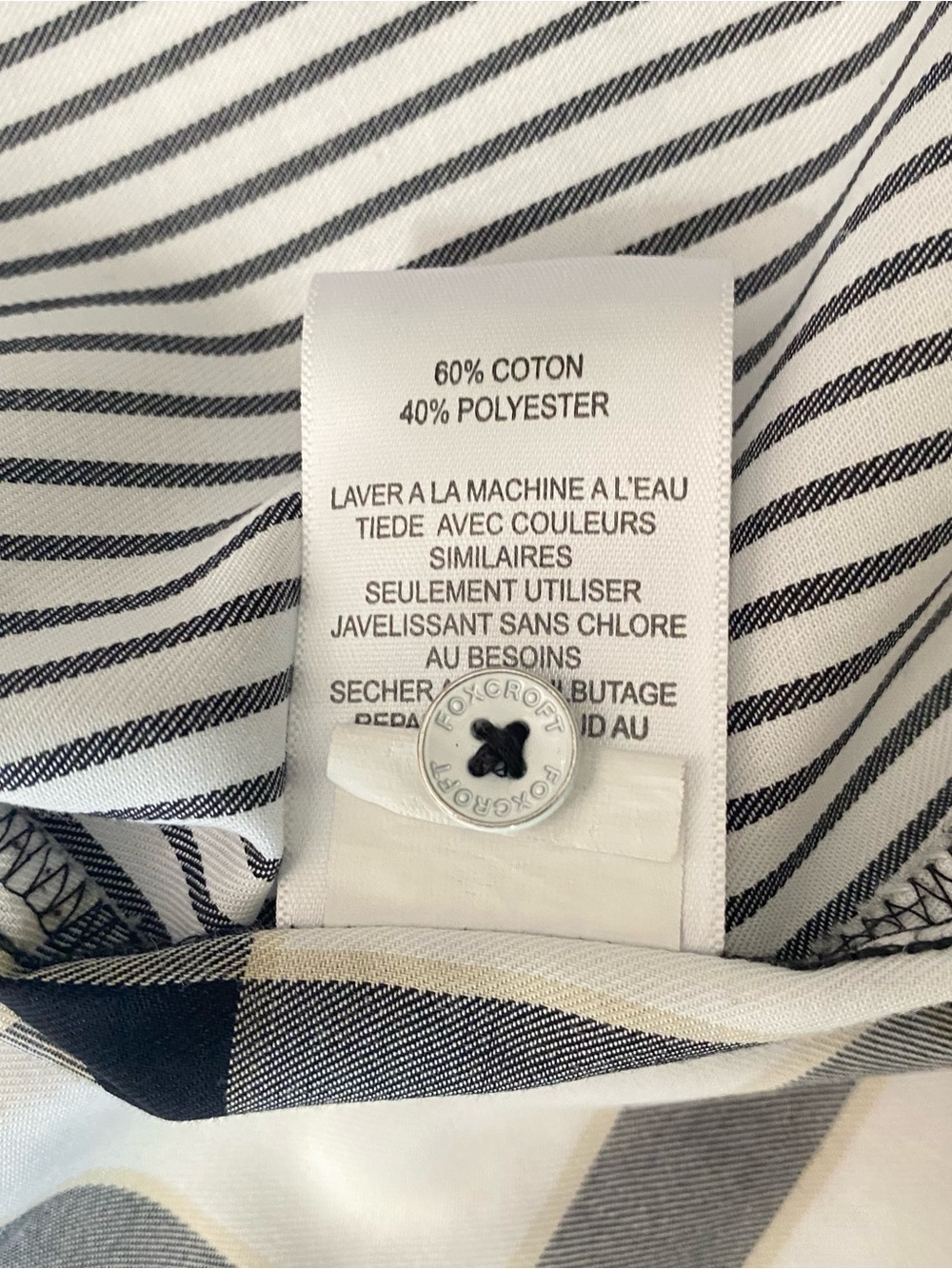 Foxcroft Black & White Mixed-Pattern Button Down Shirt - Picture 9 of 9